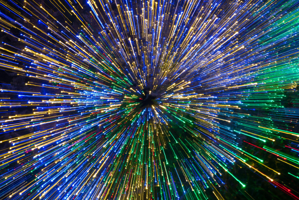 Zoom blur of holiday lights, 2 seconds @ f/16. © Frank Gallagher
